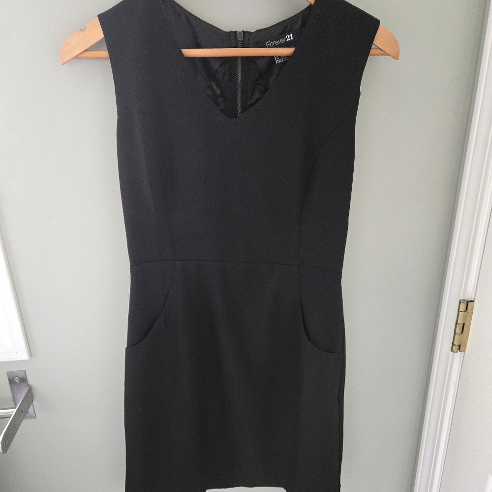 Forever 21 Black Halter Sheath Mini Dress